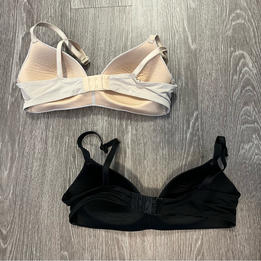 🤍 Auden Womens Bliss Lightly Lined Wirefree Bra Bundle 36B Soft Beige Black 🤍 - Picture 5 of 7